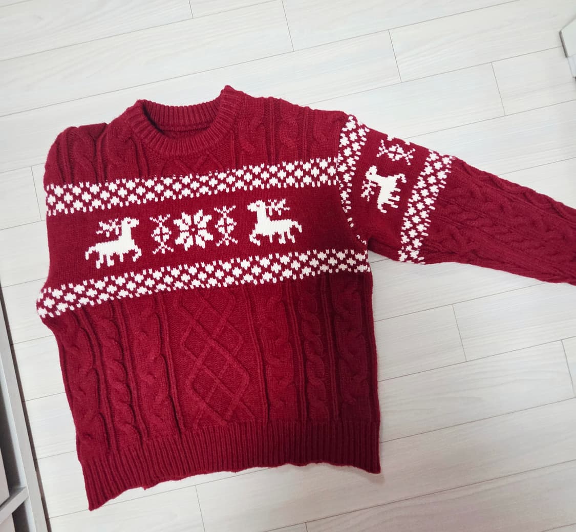 크리스마스 겨울 노르틱 니트 2컬러 ( 2벌세트) 상품이미지2