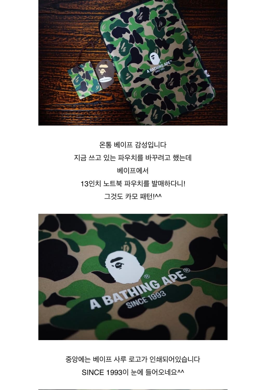 베이프 13,14인치 노트북 파우치 상품이미지6