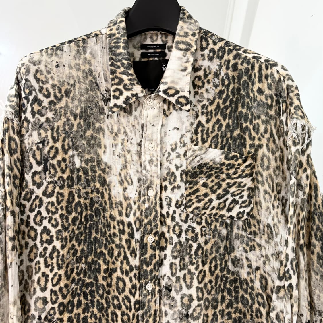 (지수 착용) R13 25SS 레오파드 슈레디드 셔츠 상품이미지7