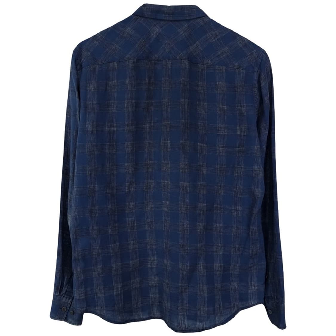 [솔리드 옴므] 체크 셔츠 네이비 P01532 상품이미지3