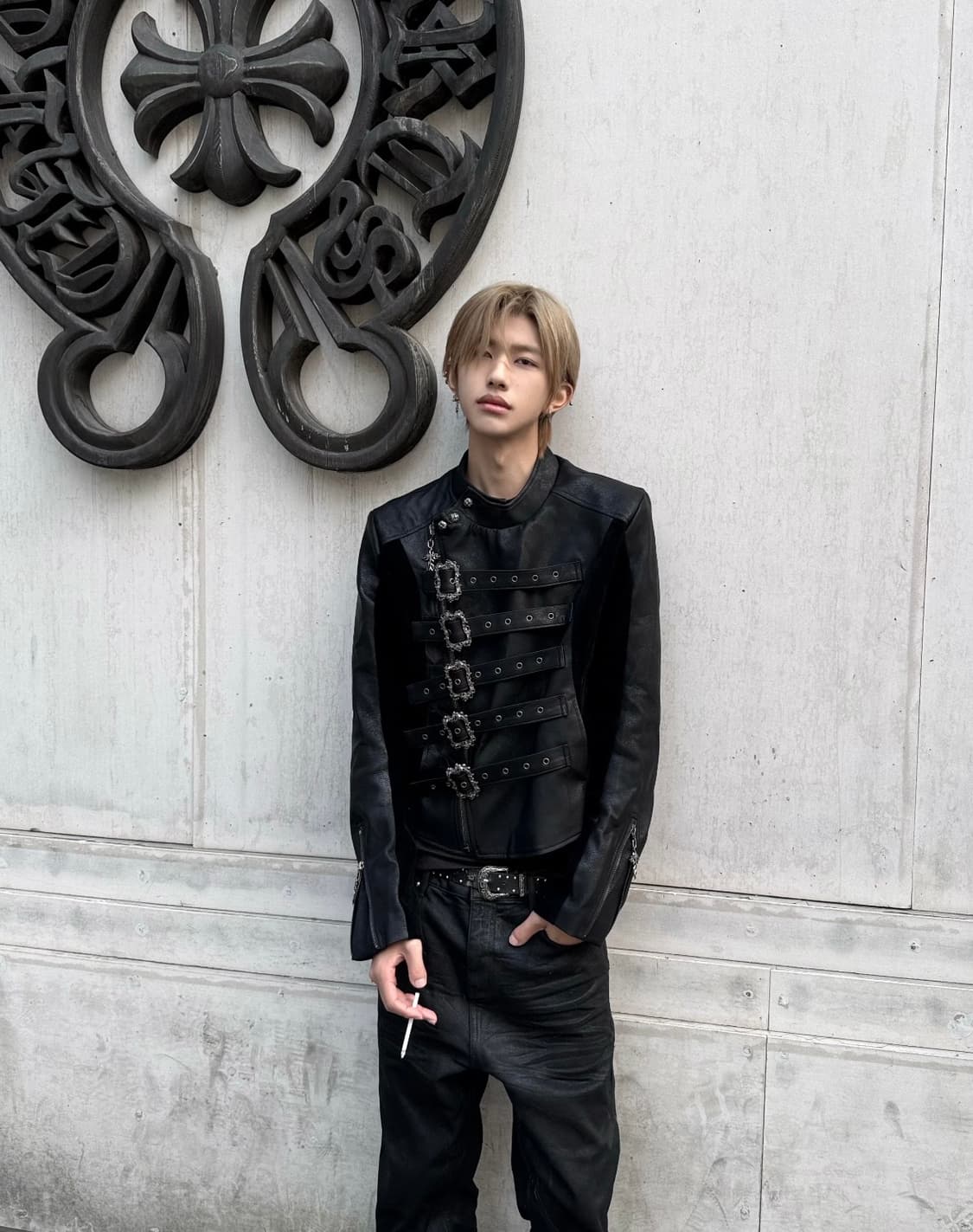 Napoleon Lace Detail Leather Jacket 상품이미지2