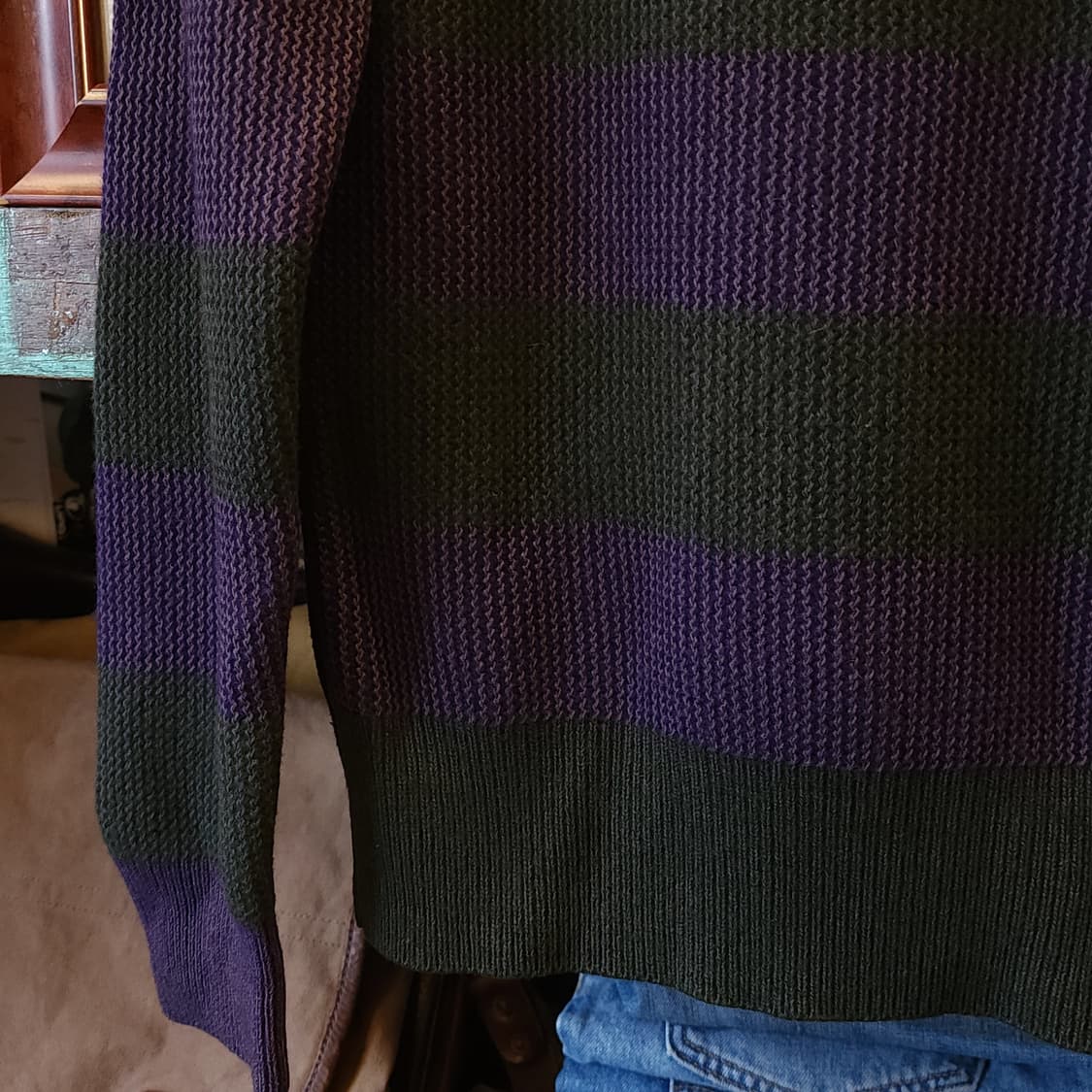 버버리 프로섬 헤비 니트 스웨터 컨트리 컬러블록 스트라이프 런웨이  L 상품이미지5