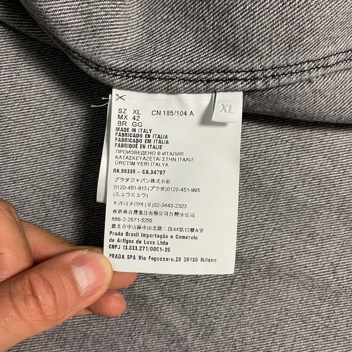 [XL] 프라다 데님 셔츠 자켓 그레이 상품이미지7