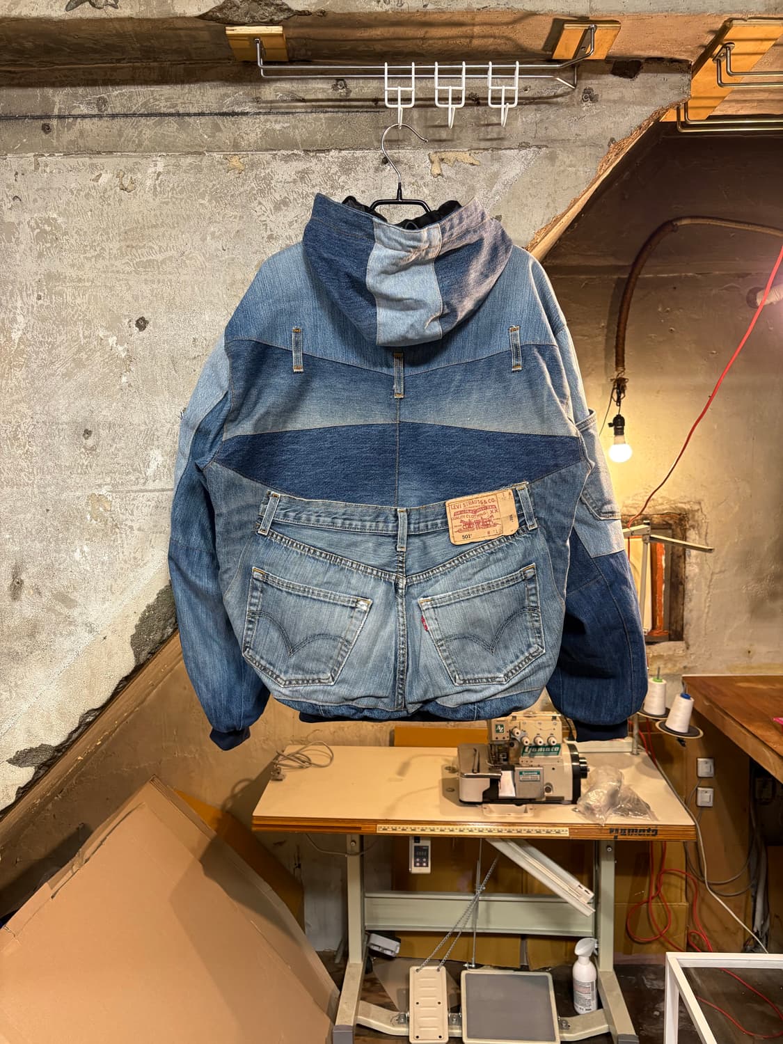 Levi's 빈티지 리메이크 패치워크 데님 봄버 후드 자켓 상품이미지2