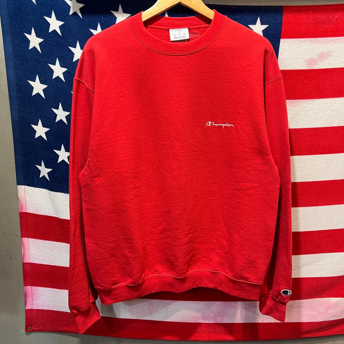 챔피온 맨투맨 레드 상품이미지1