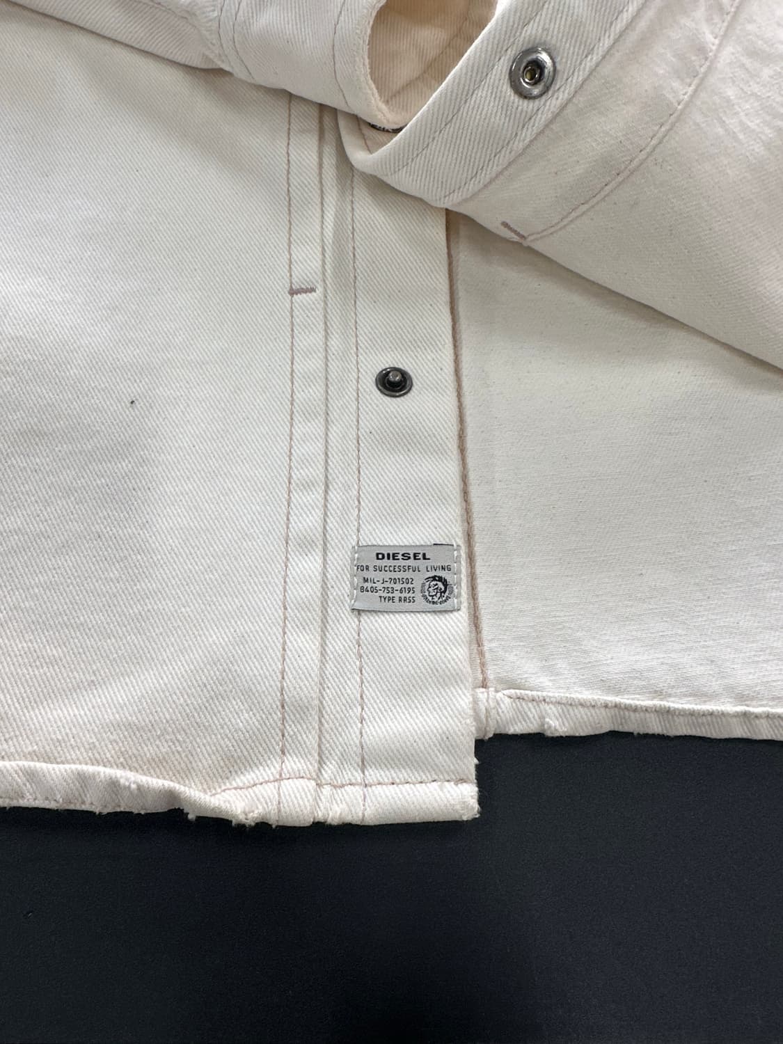 디젤 코튼 웨스턴 셔츠 화이트 상품이미지4