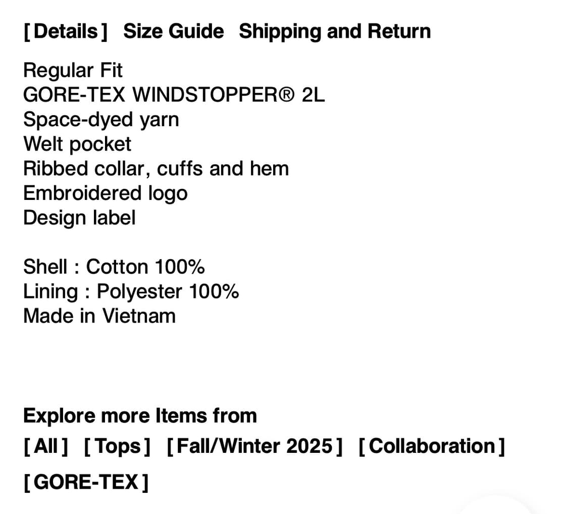 디스이즈네버댓) GORE-TEX Reversible Knit Crew M 상품이미지5