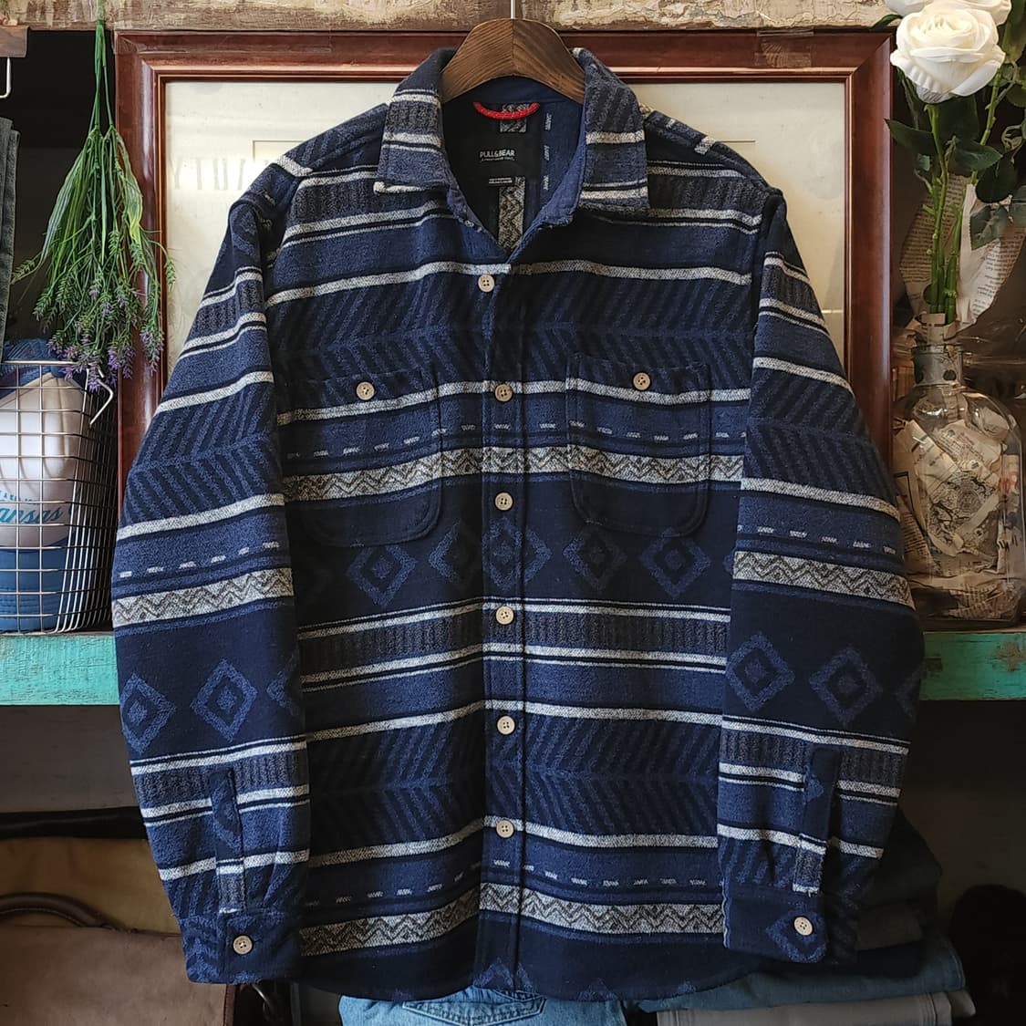 00s 풀앤베어 헤비 플란넬 워크셔츠 나바호 셔츠자켓 L 상품이미지1