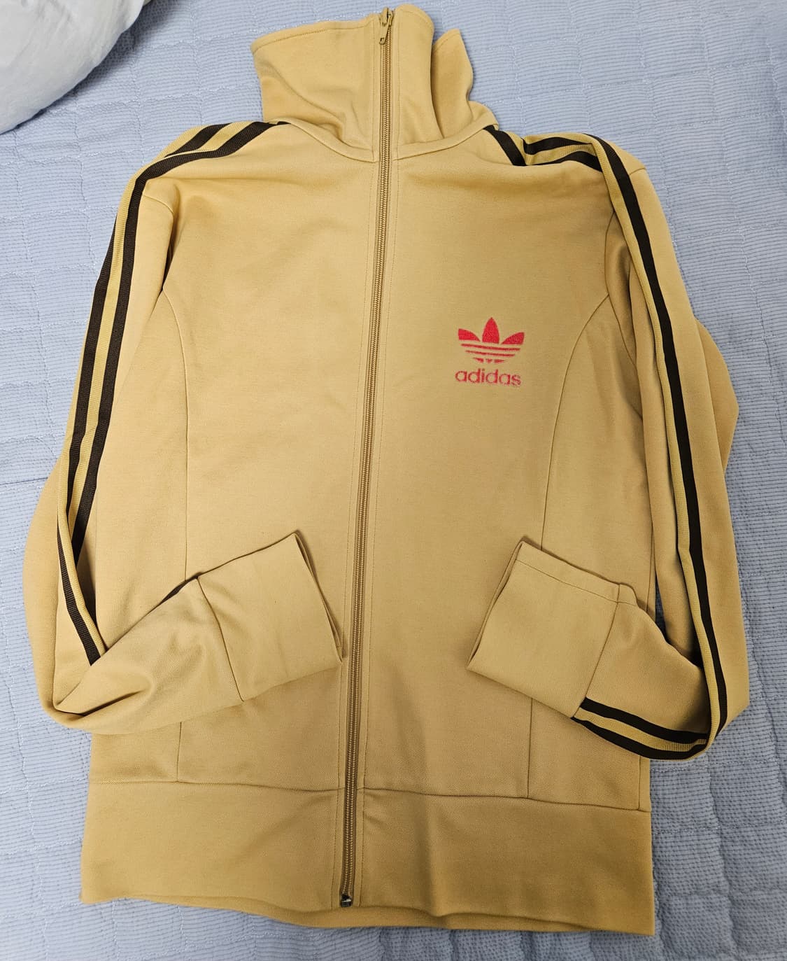 아디다스 파이어버드 머스타드 베이지 집업 져지 희귀 상품이미지1