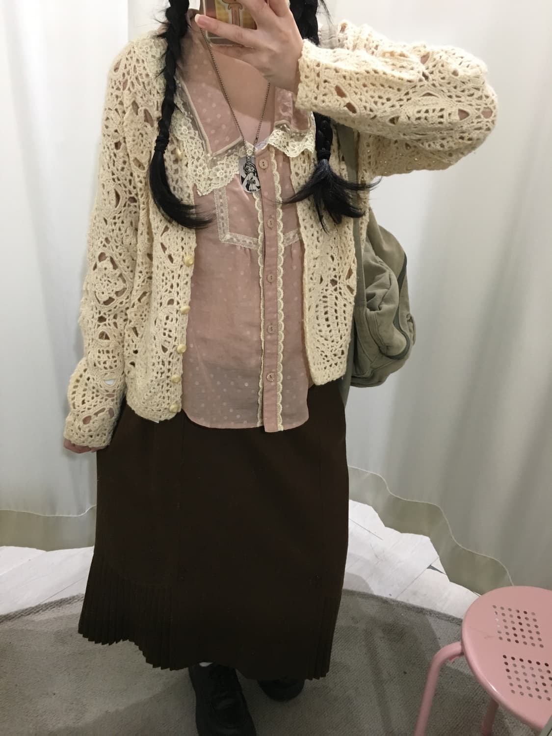 울 크로쉐 가디건 상품이미지4