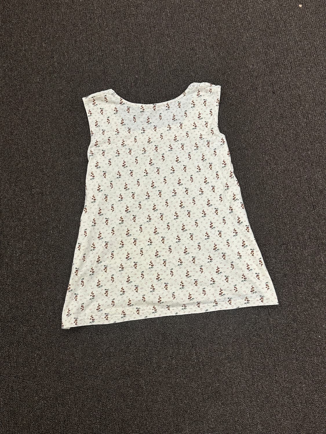 M)enracine vintage 여성 플라워 패턴 셔링 나시 상품이미지5