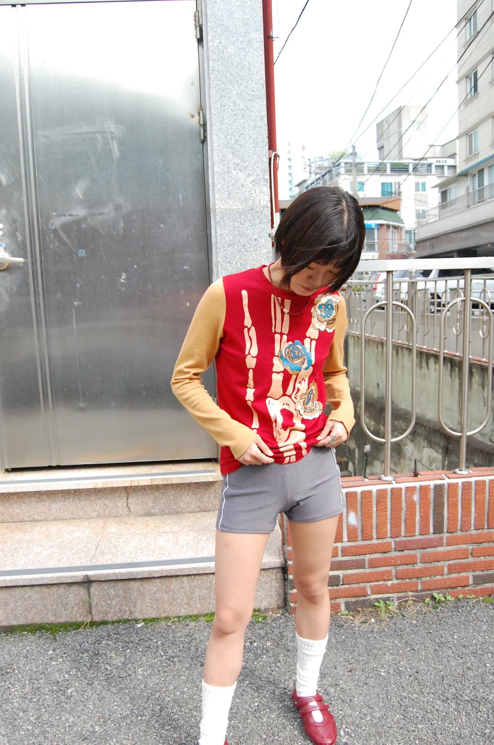 Taffeta bone flower top 상품이미지2