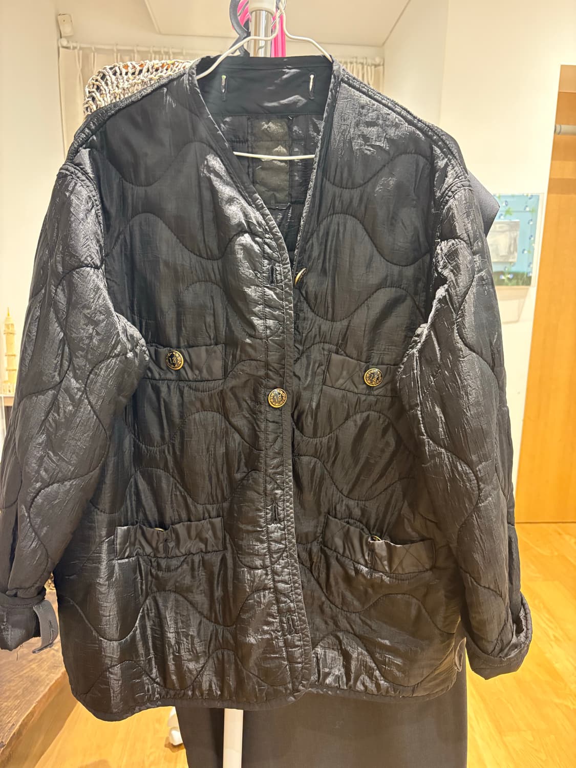 R13 블랙 퀼팅 자켓 점퍼 상품이미지1