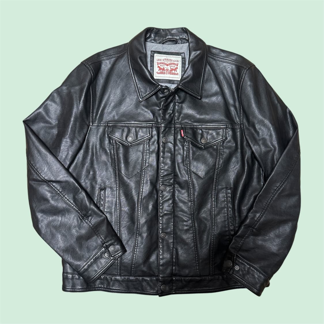 리바이스 레더 트러커 자켓 BLACK XL 상품이미지1