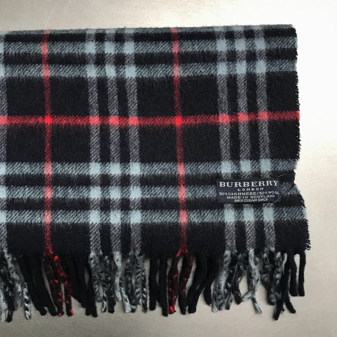 버버리 정품 캐시미어/울 머플러 네이비 상품이미지3