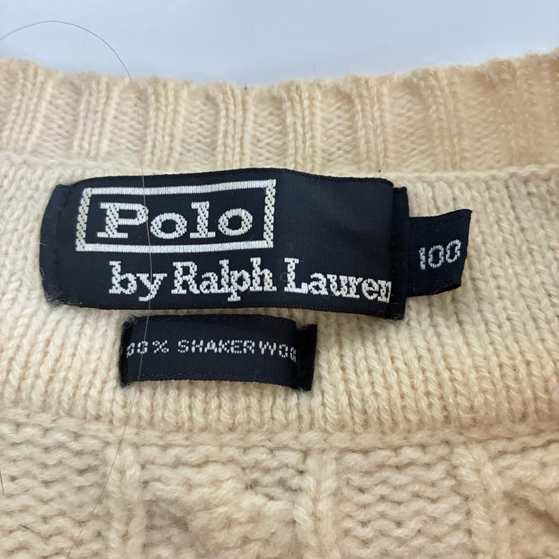 Polo  폴로 랄프로렌 90,s 자수 크리켓 꽈배기 니트 상품이미지3