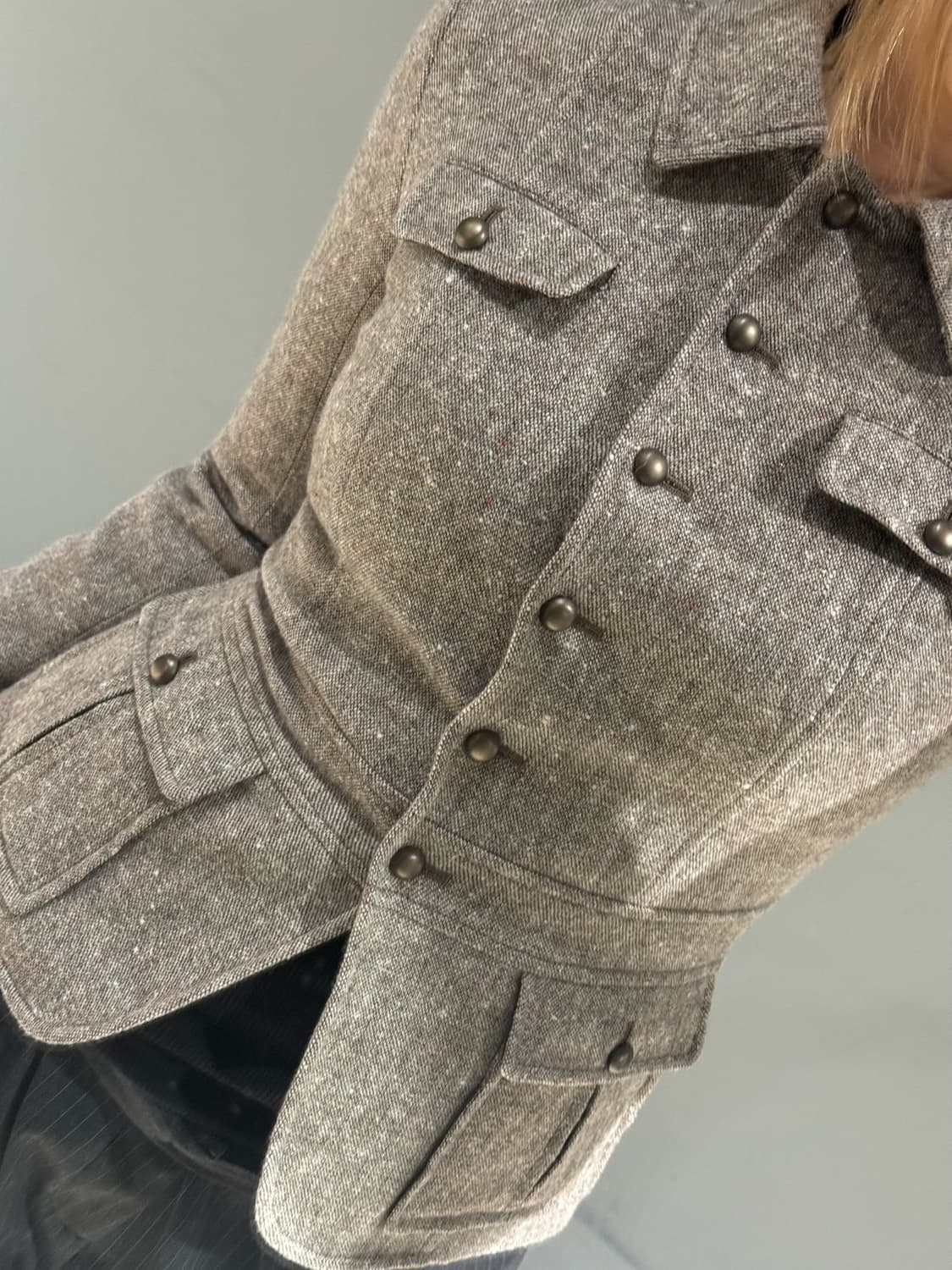 KUMIKYOKU button-up detail coat 상품이미지5