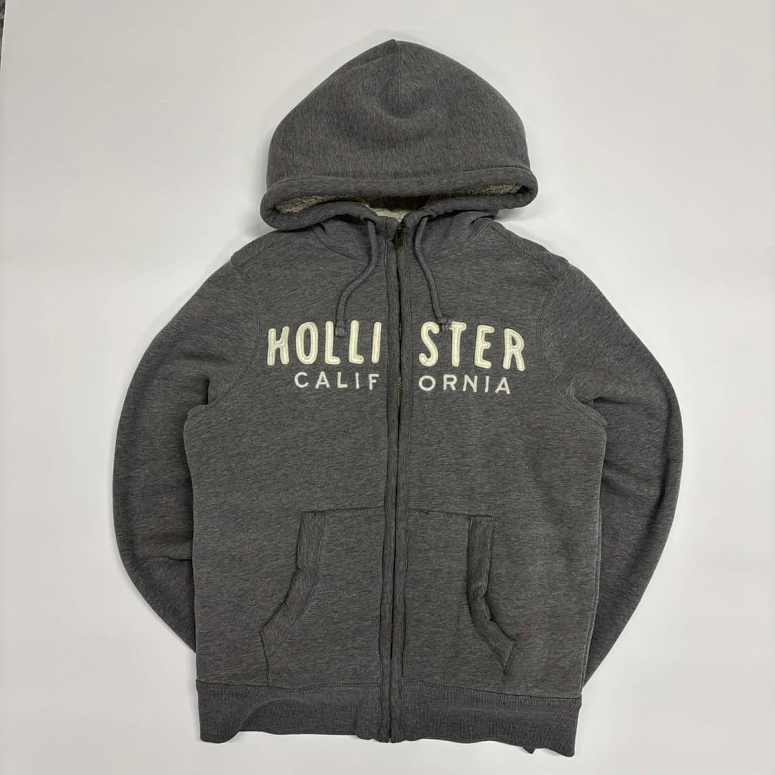 홀리스터 y2k 그레이 올드스쿨 양털 울프죠 후드집업 희귀져지(L) 상품이미지2