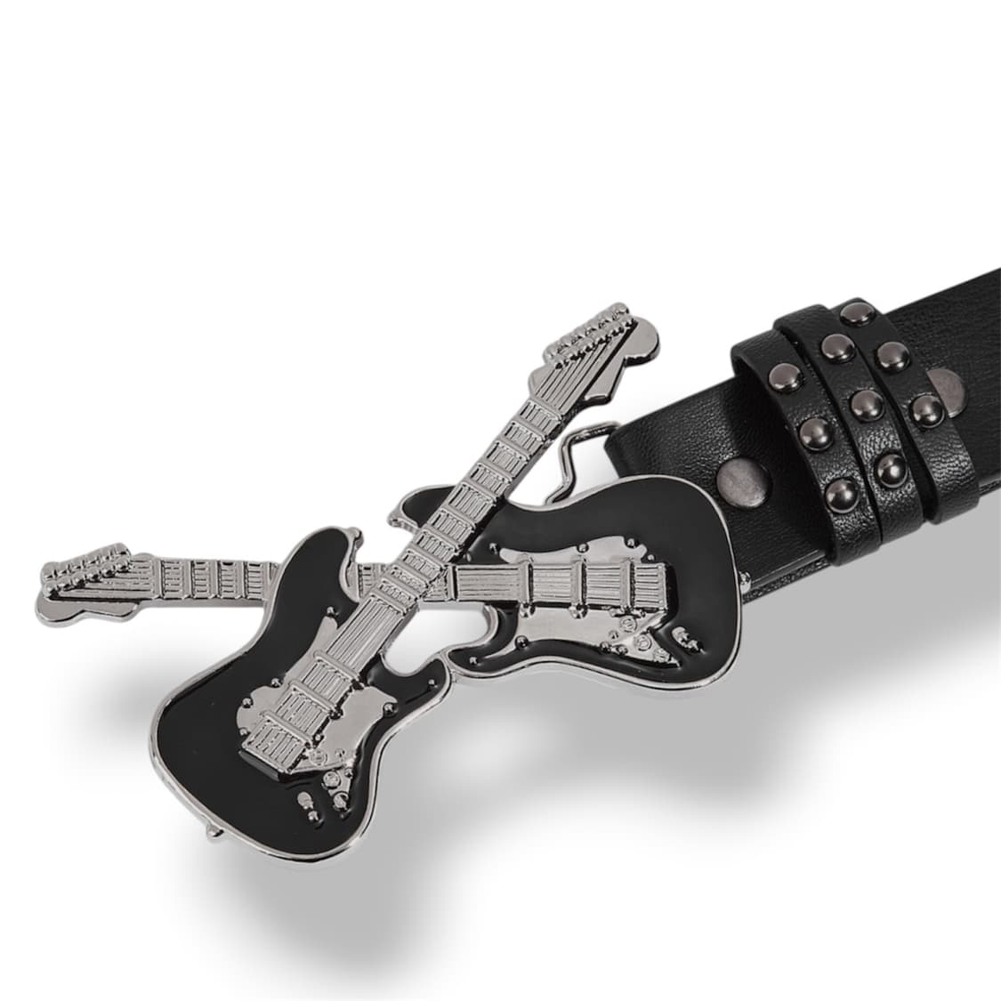 Punk guitar stud black belt  상품이미지1