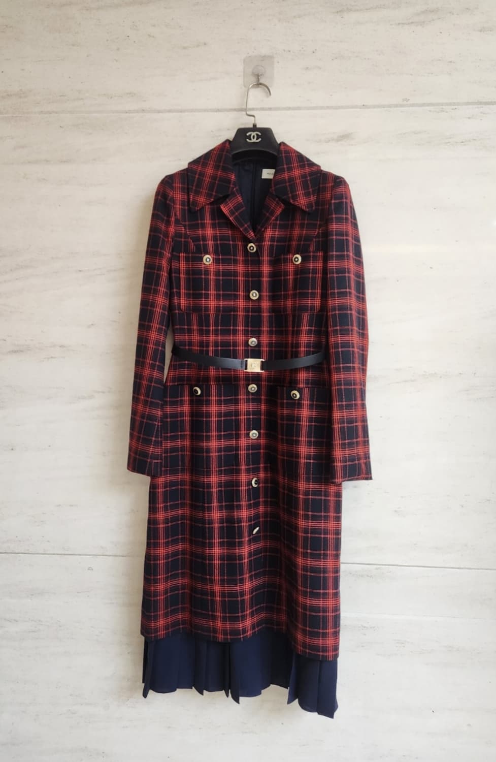 모조에스핀 더블버튼 밑단플리츠 원피스 55사이즈 상품이미지5