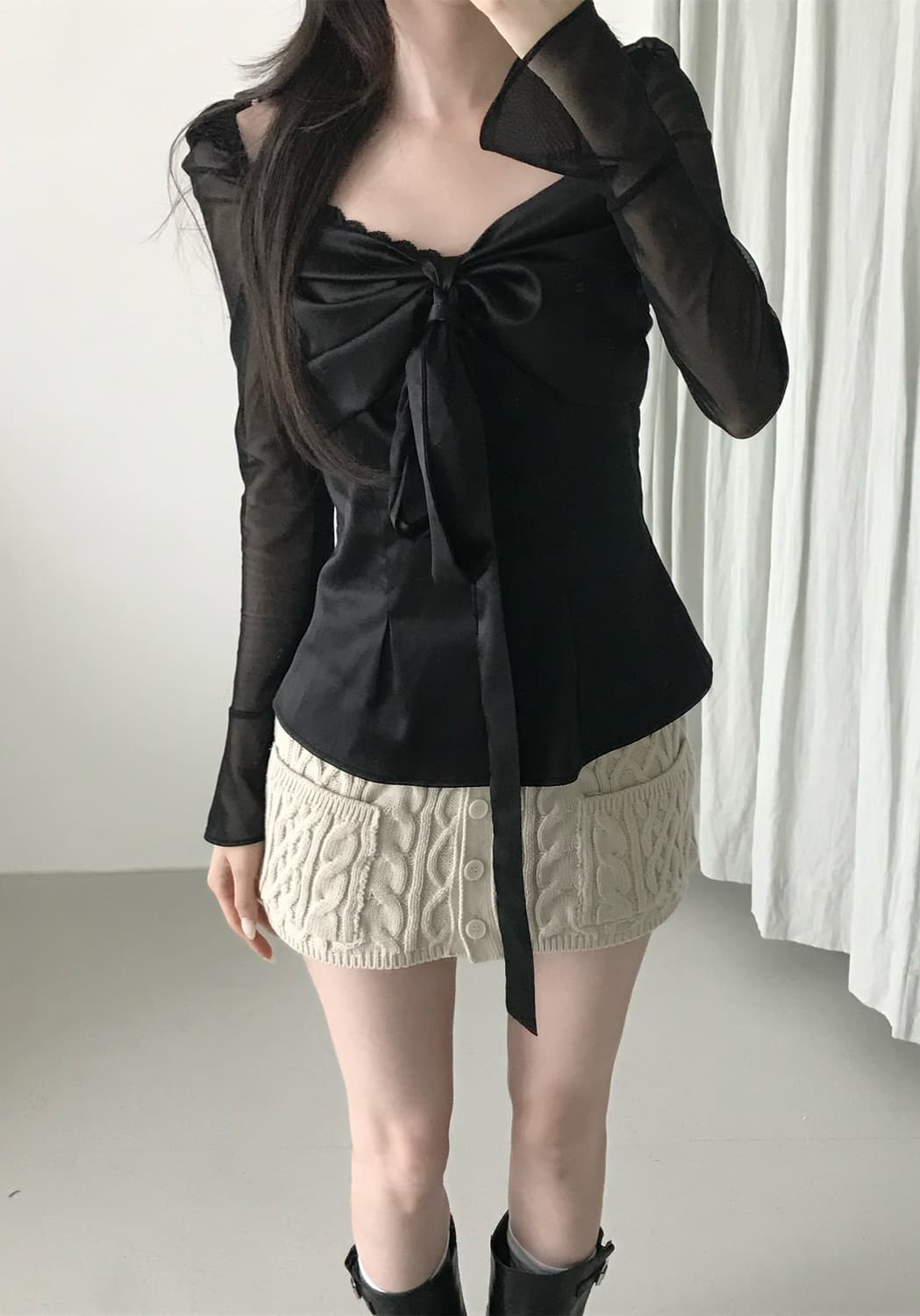 힐다 실키 스완 블라우스 상품이미지4