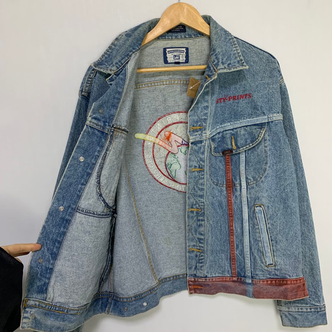 Lee 워싱 연청 데님 홍콩 빈티지 청자켓 빈티지 L 상품이미지8
