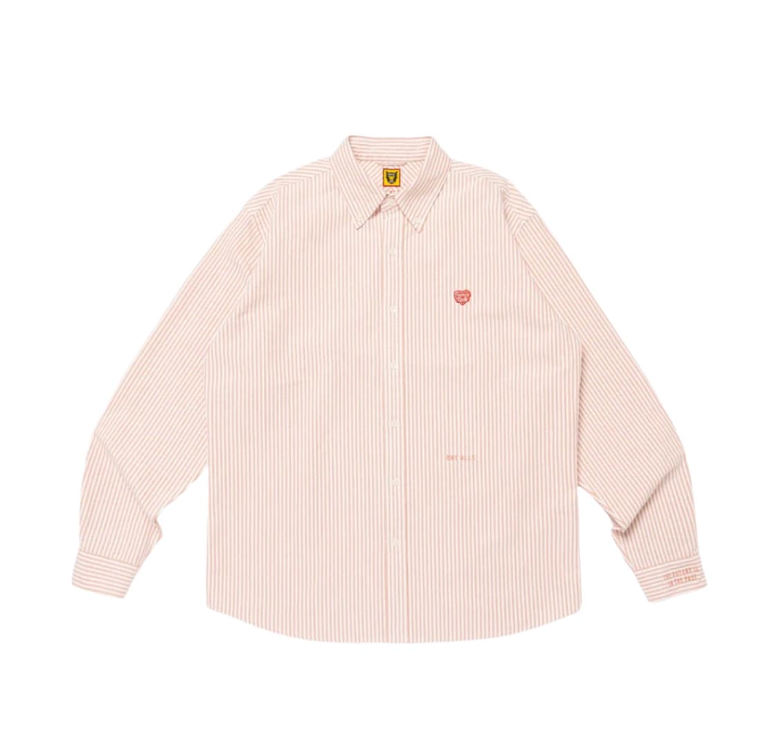 휴먼 메이드 스트라이프 옥스포드 셔츠 레드 상품이미지1