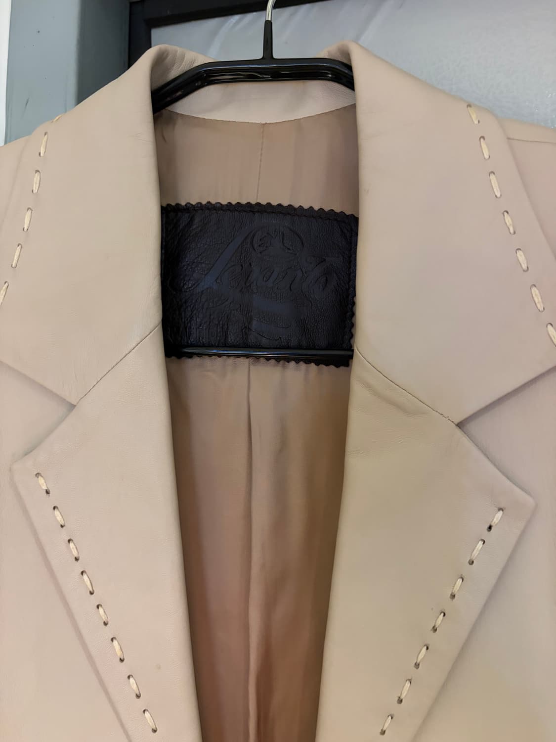 Lepanto 스티치 레더 블레이저 자켓 상품이미지8