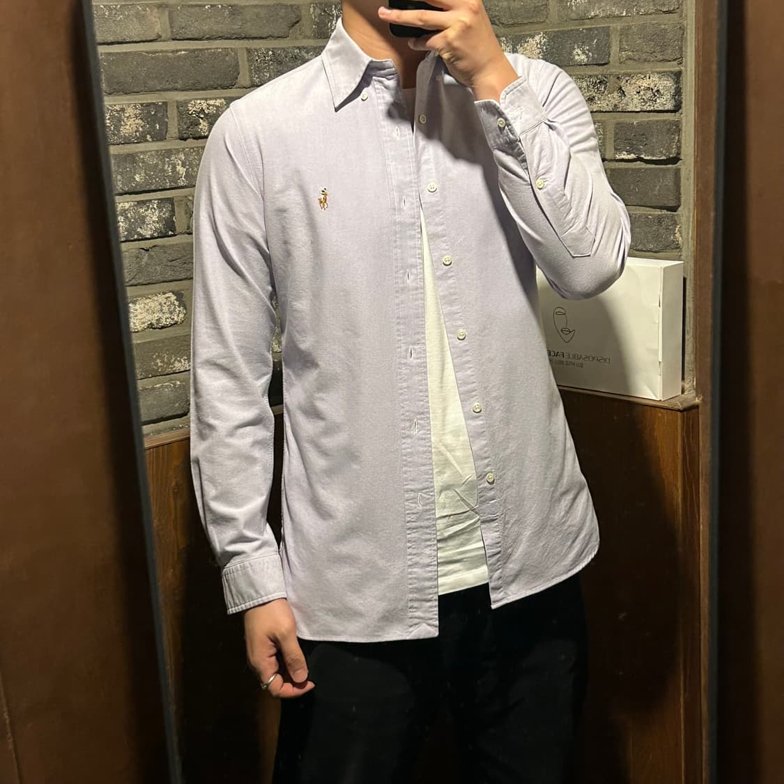 S) 폴로 랄프로렌 클래식 옥스포드 셔츠 커스텀핏 보라색 상품이미지9