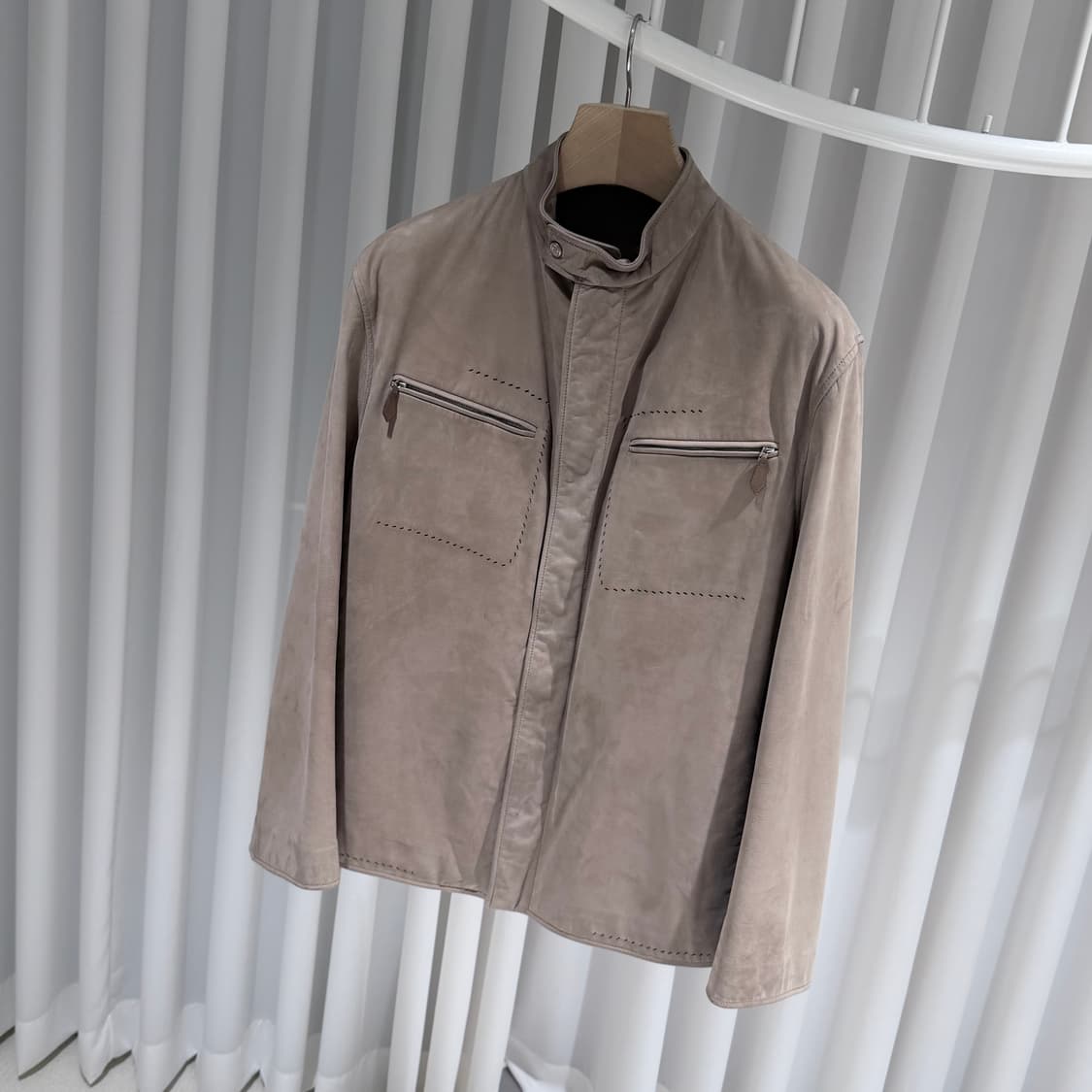 (A+/50) / 에르메스 25FW 스웨이드 카프스킨 블루종 자켓 상품이미지2