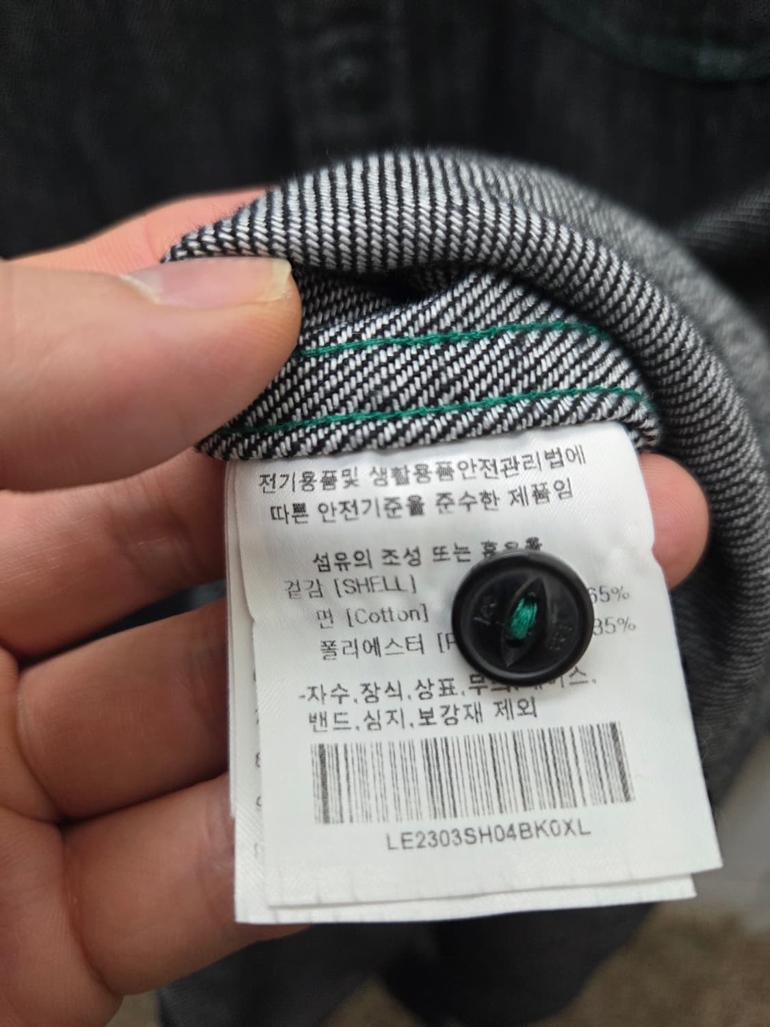 리 LEE 릴랙스드핏 블랙 데님 셔츠 상품이미지7