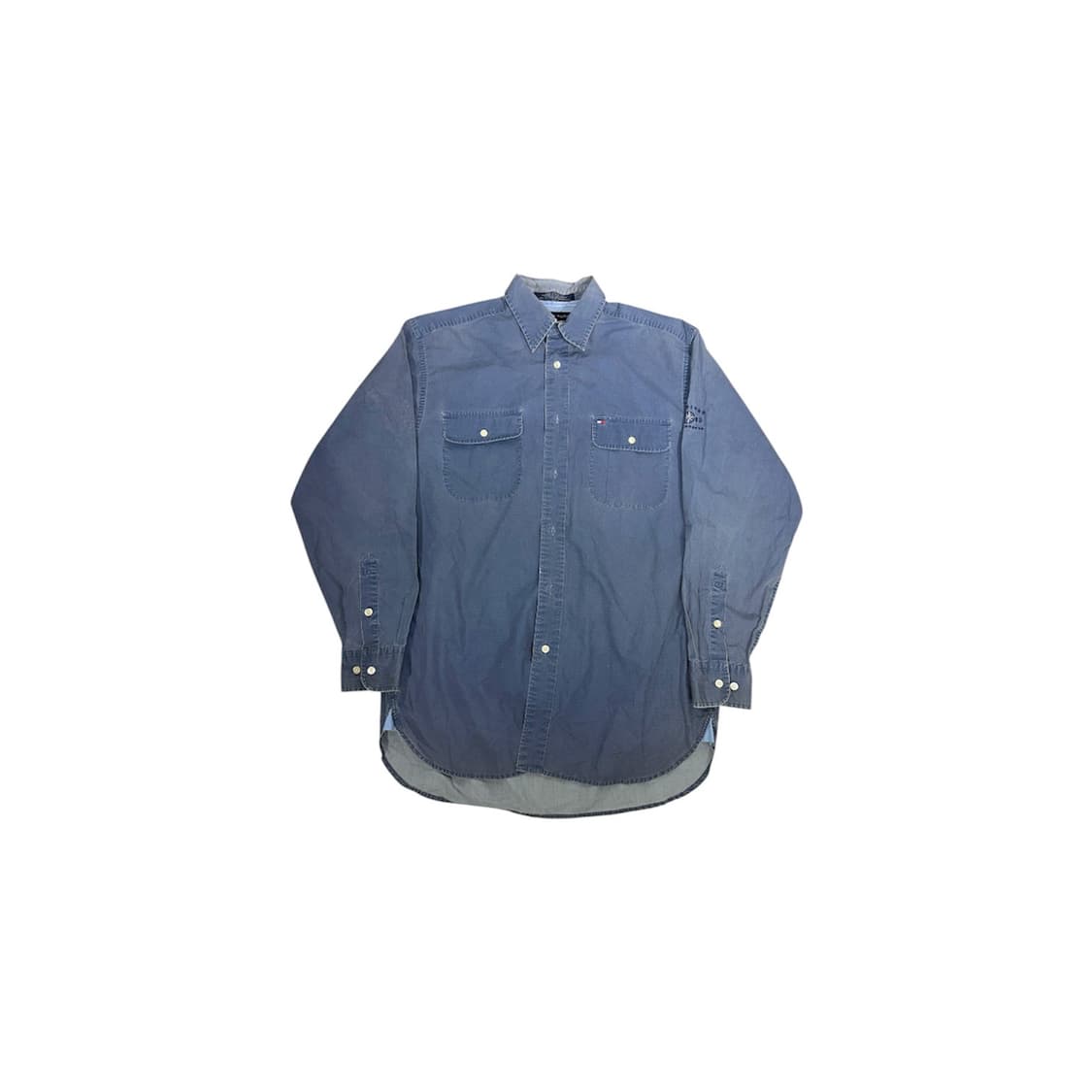 타미 힐피거 블루 오버핏 셔츠 S 상품이미지5