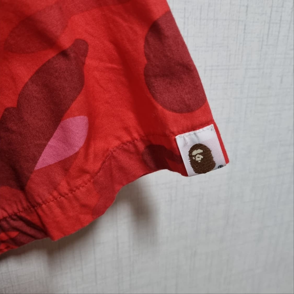 ( M ) BAPE 베이프 레드 카모 반팔 셔츠 상품이미지3