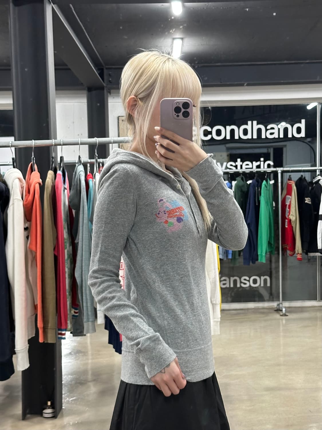 히스테릭 글래머 버니 로고 니트 후드 상품이미지1