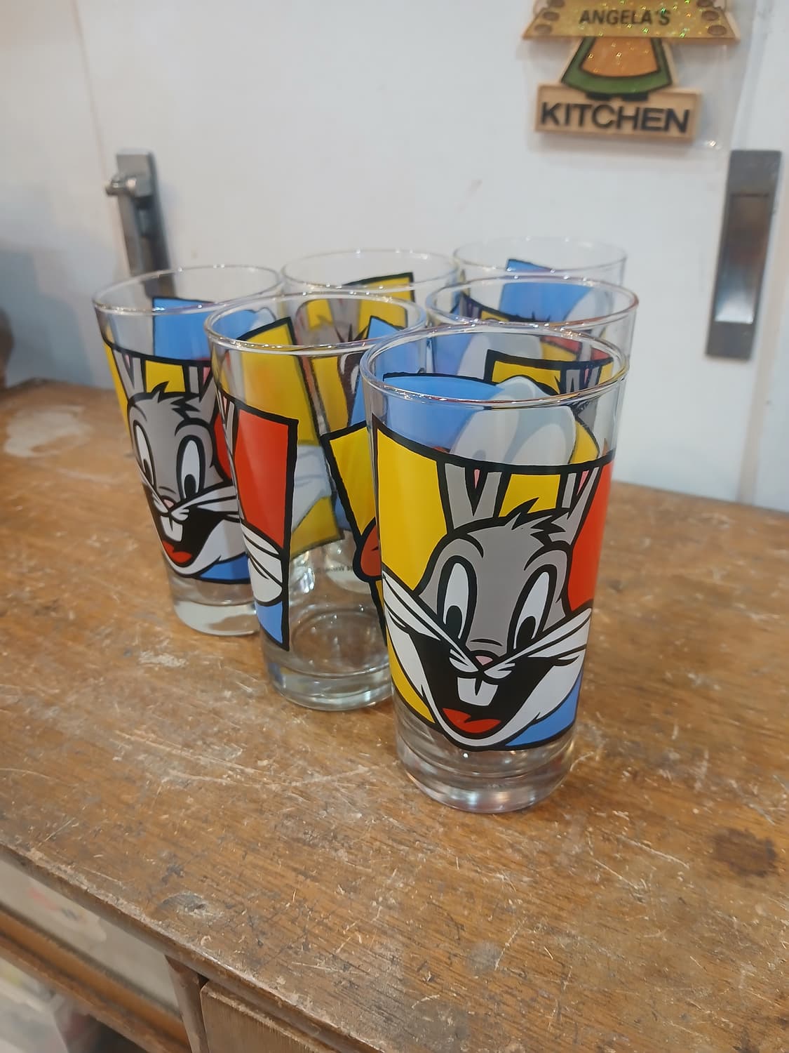 90s 빈티지 워너브라더스  루니툰 캐릭터 유리컵 상품이미지1