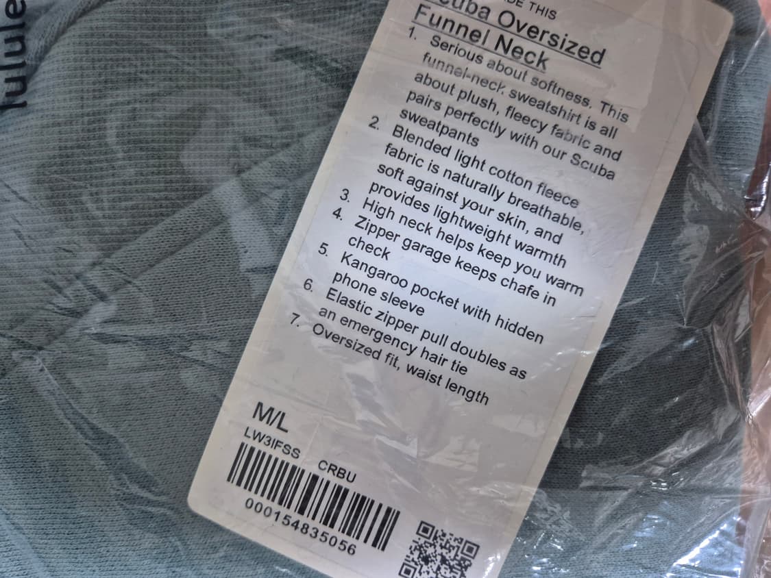 (새상품) 룰루레몬 스쿠바 오버사이즈 퍼넬넥 하프집업 상품이미지5