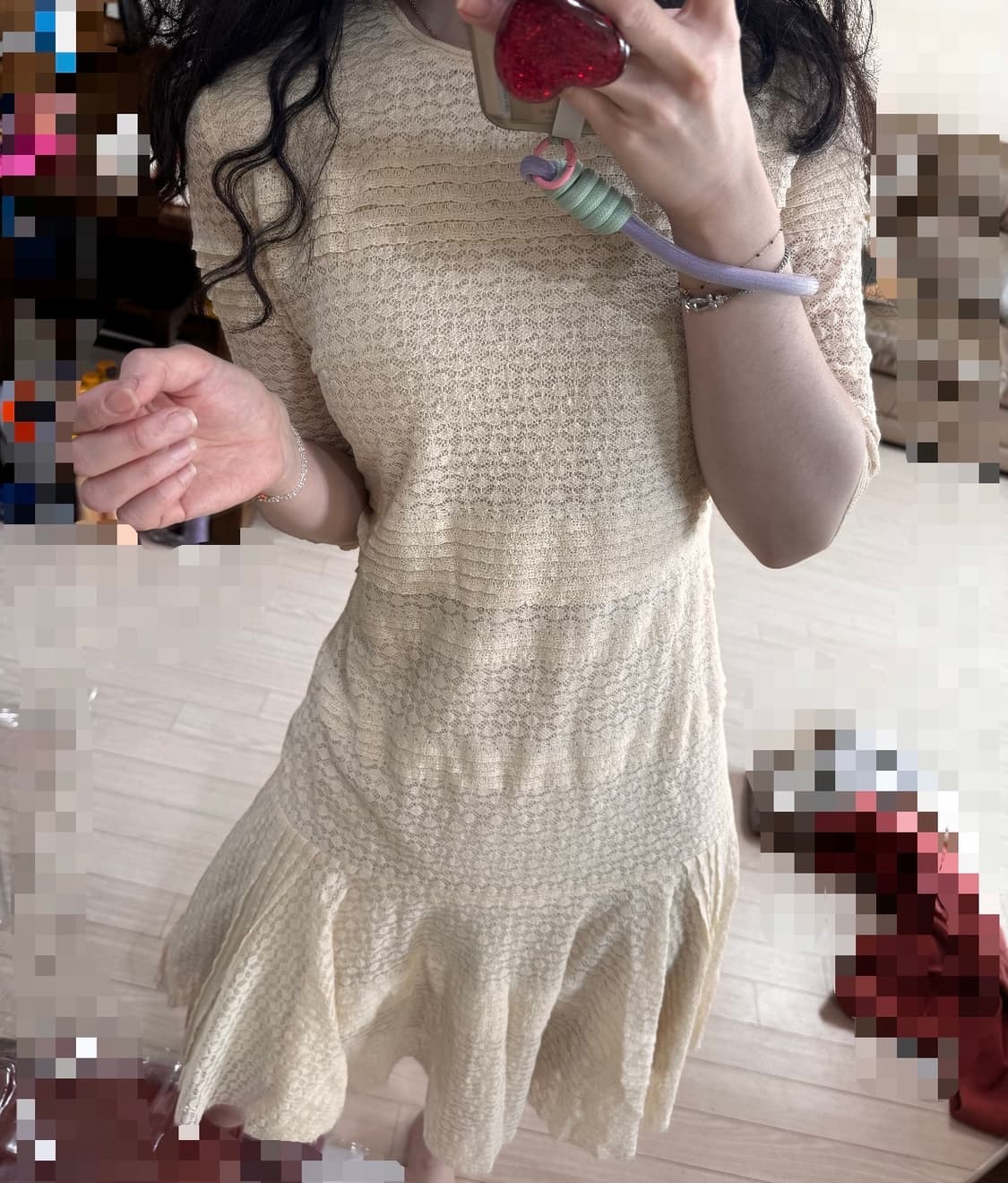 55 55반 텍달린 새상품 질스튜어트 정가50만 레이스 원피스 상품이미지3