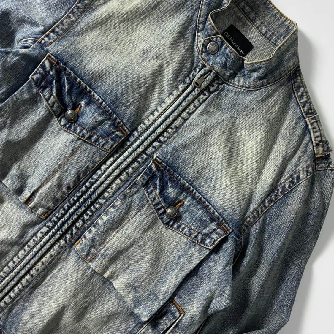CK 캘빈 클라인 진스 포켓 바이커 트러커 데님 자켓 상품이미지2