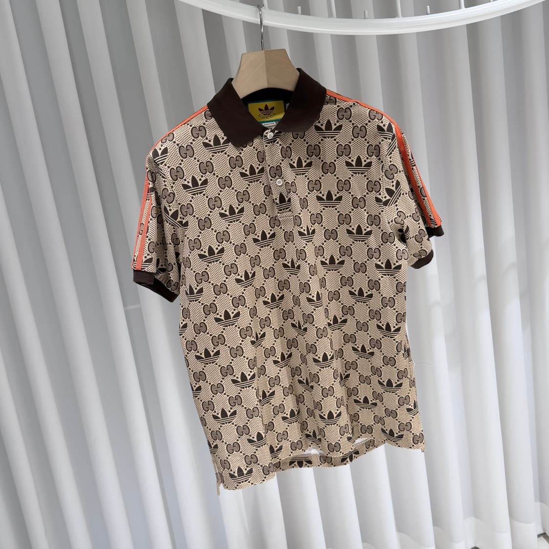 (S/M) / 구찌 X 아디다스 GG 트레포일 폴로 반팔 셔츠 상품이미지3