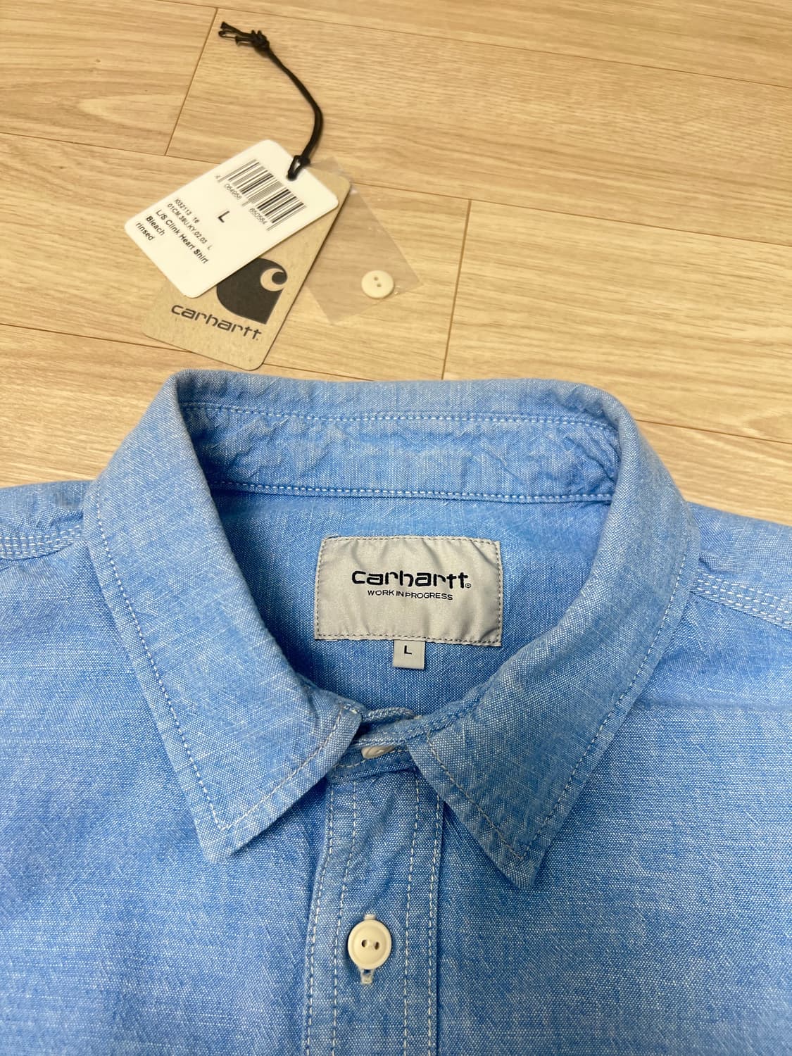 칼하트윕/클링크 하트 셔츠 블리치 린스드(샴브레이 셔츠)/L 상품이미지5