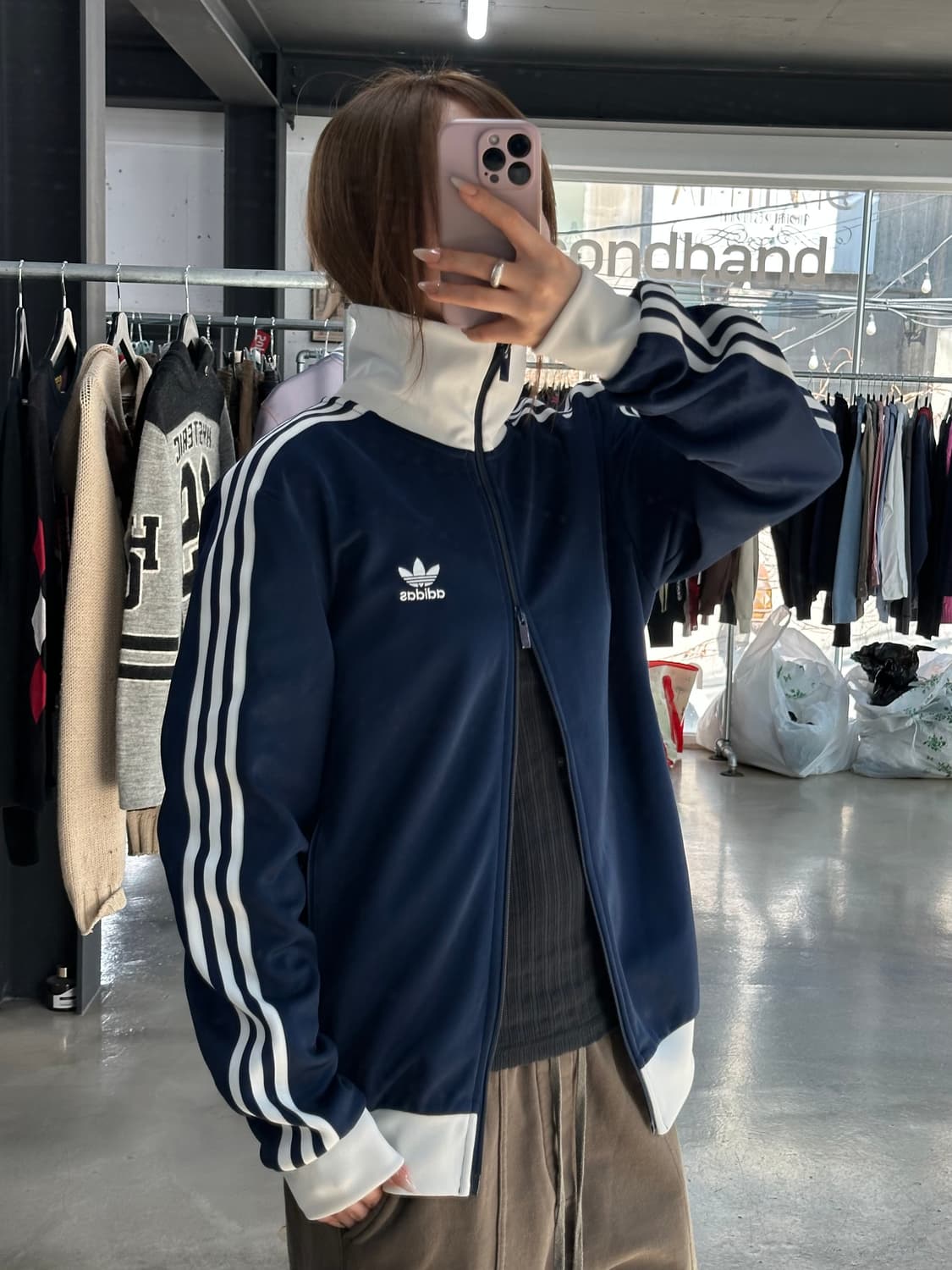 아디다스 베켄바우어 투웨이 트랙탑져지 화이트네이비 상품이미지1