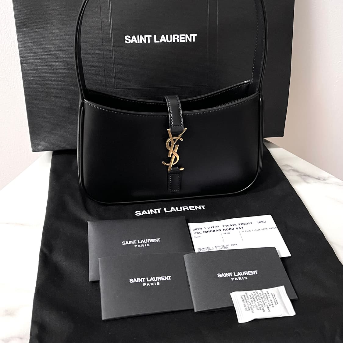 [S+급/정품] 생로랑 미니 호보백 le 5 a 7 가방 블랙 상품이미지10