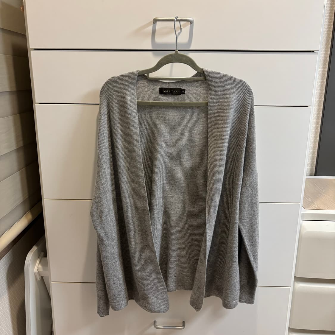일본제 MARTHA 울혼방 그레이 숄 가디건  상품이미지1