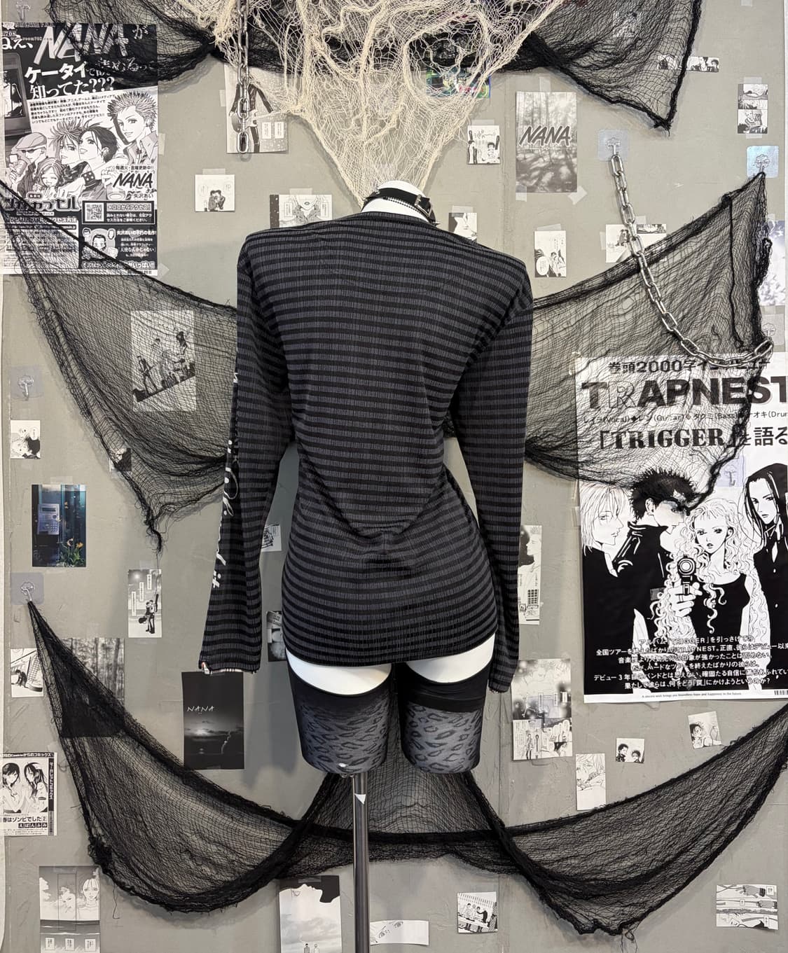 Y2K Stripe Glitter lettering long sleeve 상품이미지2