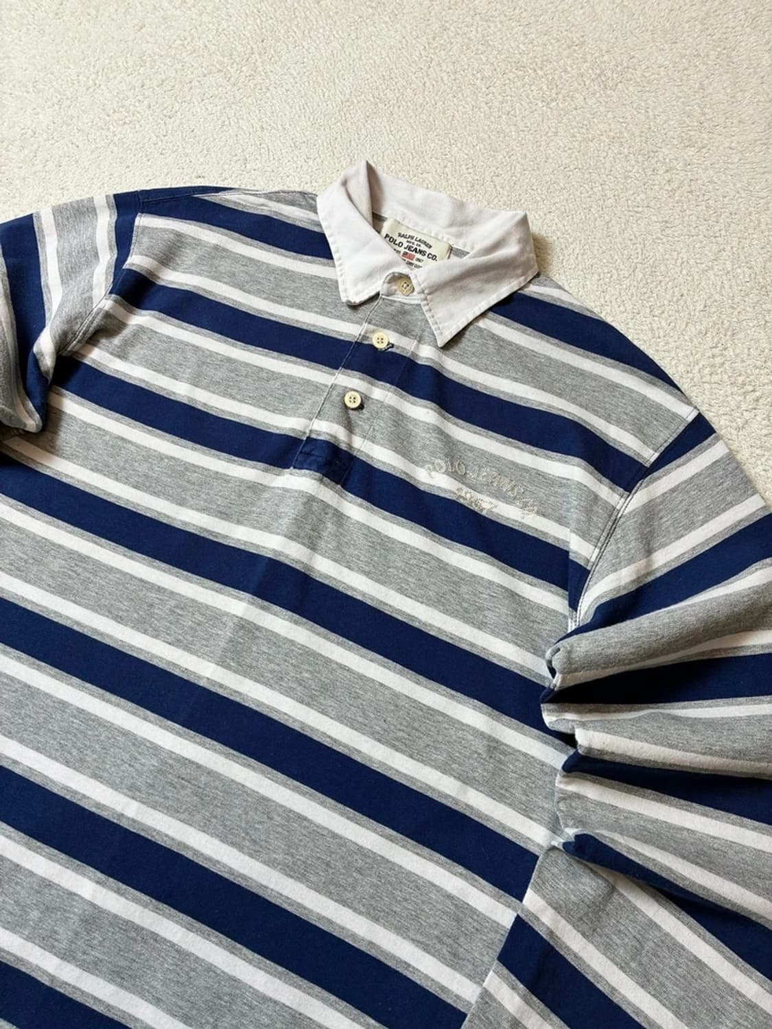폴로 진스 00's 스트라이프 아메카지 카라 롱슬리브 PN7846 상품이미지2