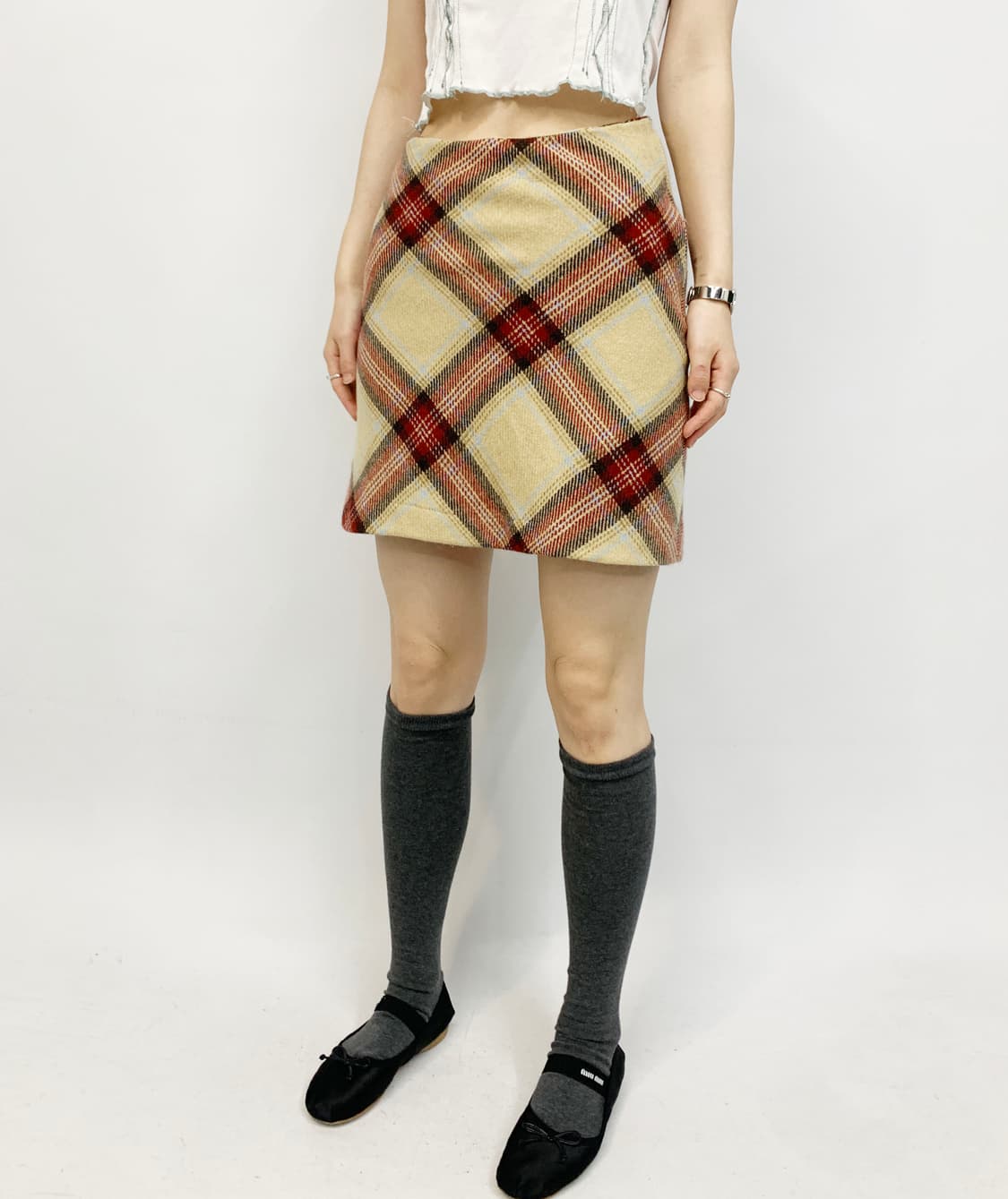 로라 애슐리 타탄 체크 스커트 상품이미지2