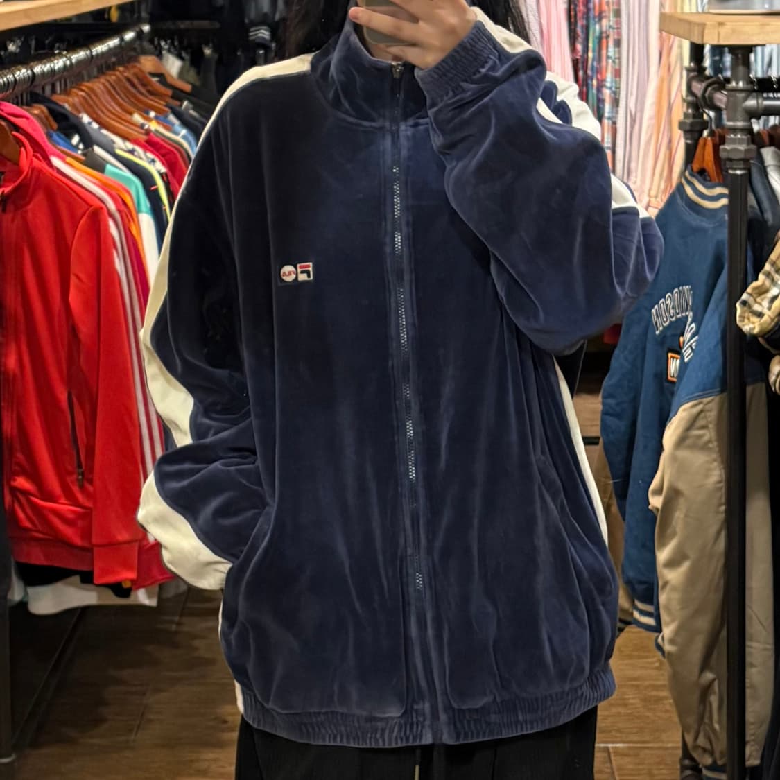 [HI] 휠라 벨벳져지 다크네이비 상품이미지1