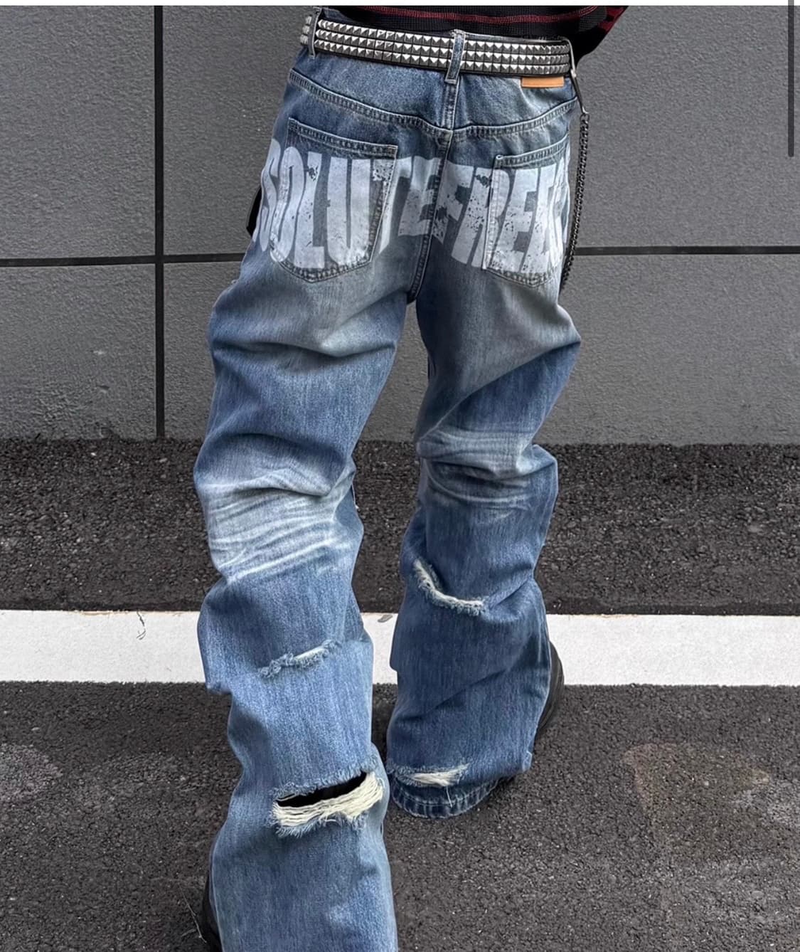 Destroyed wide denim pants 상품이미지1