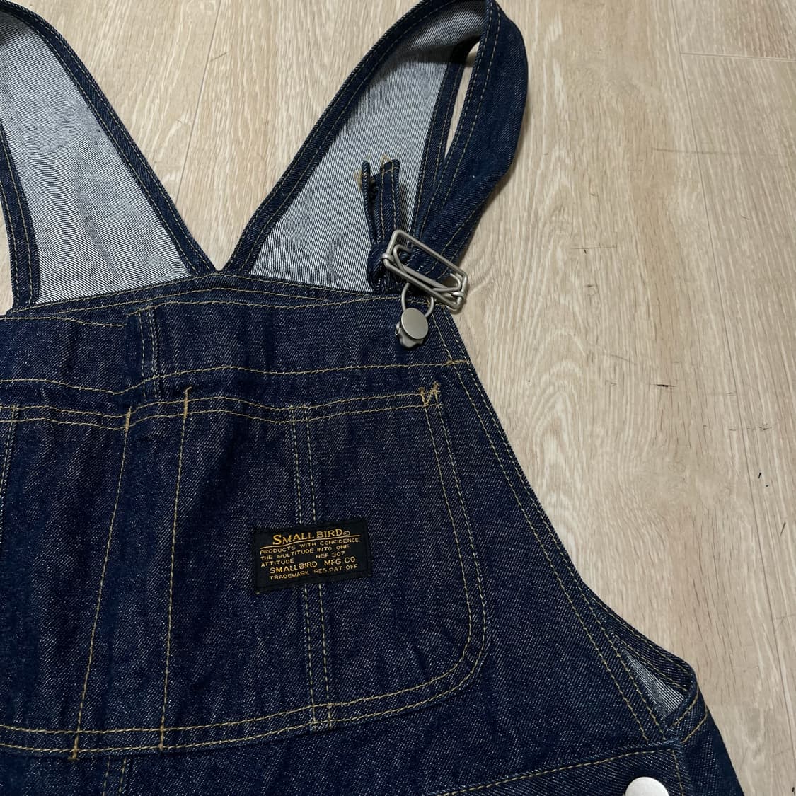 스몰버드 워크웨어 오버롤 생지 데님 멜빵바지 [진청] M 상품이미지5