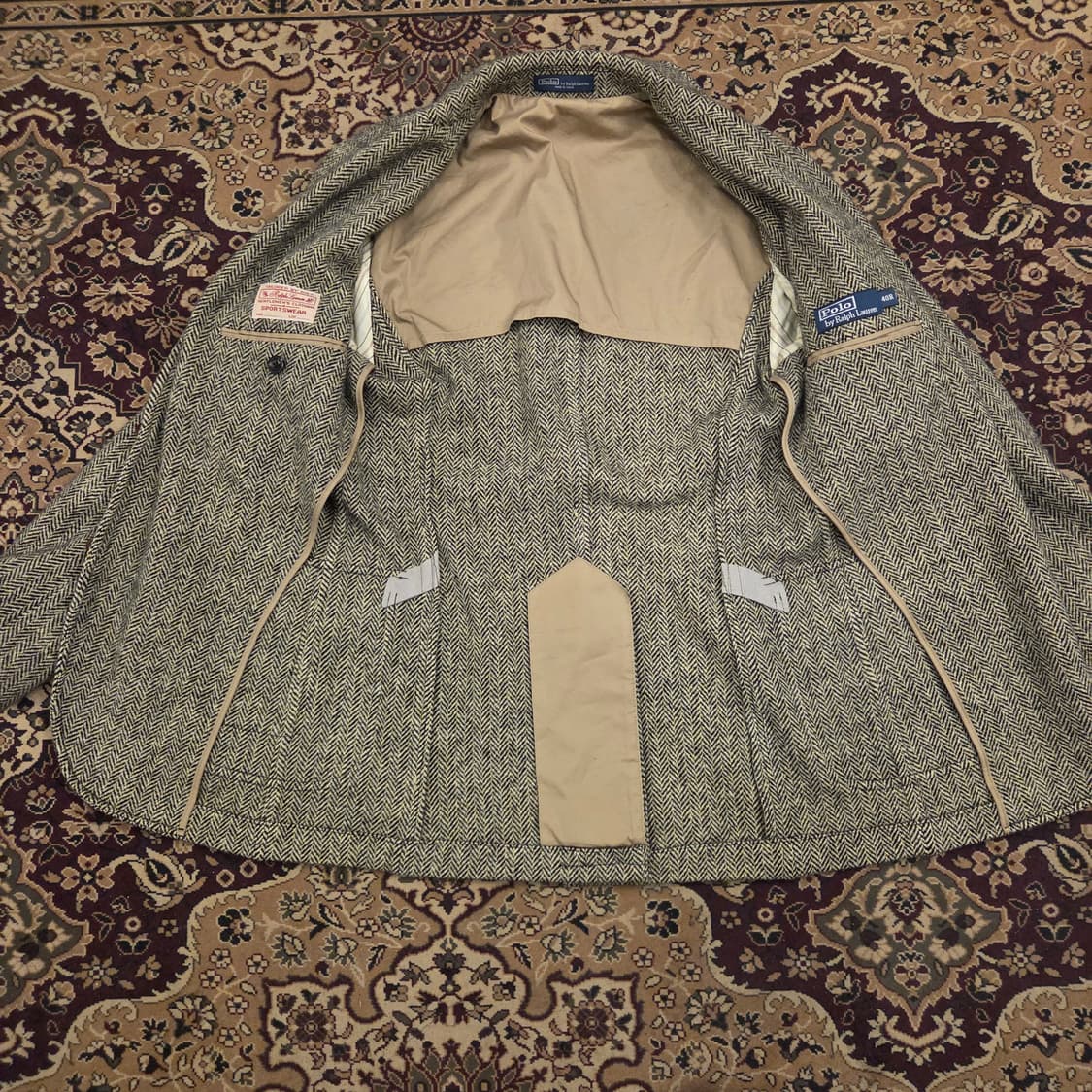 폴로 헤링본 엘보우 패치 자켓 스포츠 코트 블레이져 40r 상품이미지2